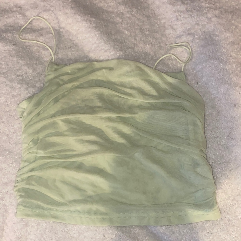 Lime mesh tank top